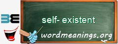 WordMeaning blackboard for self-existent